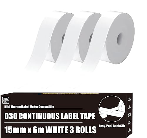 Ruban adhésif D30 blanc autocollant pour Print Master D30 HP6