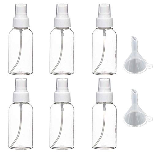 Preisvergleich Produktbild 6 X 50 ml Sprühflasche -Plastik Parfümzerstäuber Leer Sprühflasche -Zerstäuber Tragbares Reiseflaschen Set mit Trichter