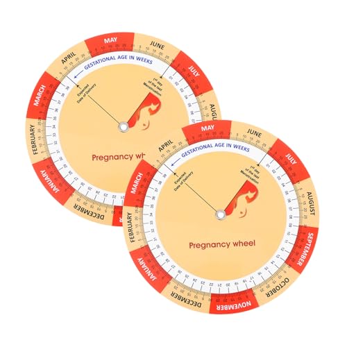 2pcs Pregnancy Wheel: Fetal Development Chart Color Printed Paper Tracker for Expecting Moms Includes Pregnancy Guide for Pregnant Women