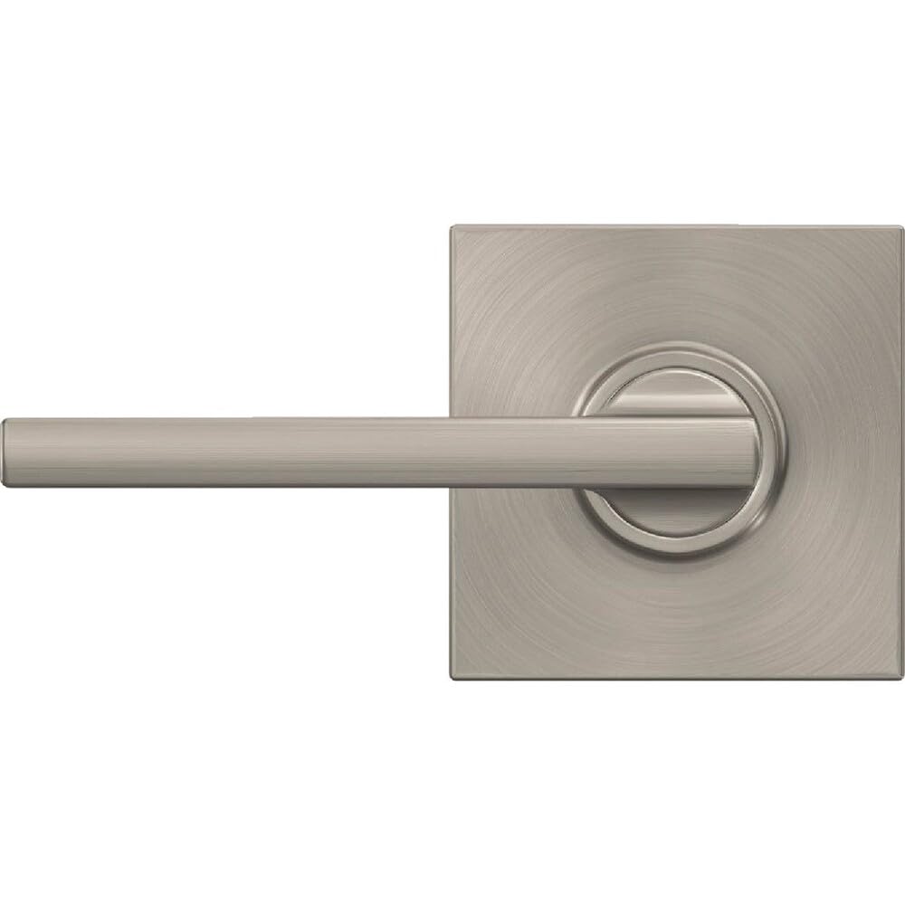 Schlage F10LAT619COL Latitude with Collins Passage with Adjustable Latch and Round Corner Full Lip Strike Satin Nickel Finish