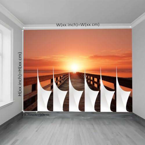 Papier peint panoramique coucher de soleil pour masquer mur abîmé
