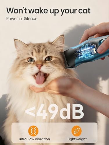 oneisall Schermaschine Katze Leise & Pfotentrimmer 2 in 1 Set, Profi Schermaschine Katze Hund für langhaar verfilzt Fell, Leistungsstarke Tierhaarschneidemaschine für viele Haustiere