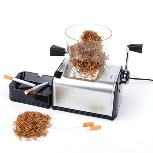 HGTRH Entubadora Eléctrica con Embudo de Tabaco, Máquina de Entubado de Tabaco con Bandeja Extraíble Fácil de Manejar Acero Inoxidable 8mm 110V