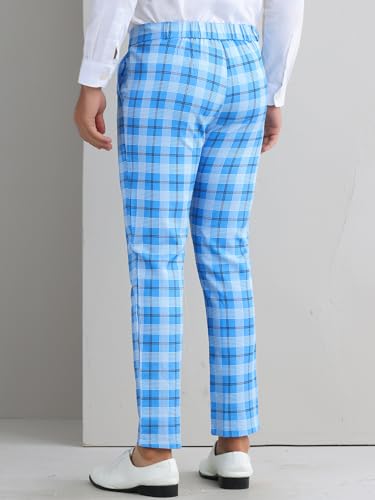 Lars Amadeus Plaid Pants for Men's Color Block Straight Leg Checked Pattern Trousers3