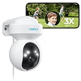 Reolink 防犯カメラ 屋外 3倍光学ズーム WiFi 2.4/5GHz対応 500万画素 自動追尾 人/車両/動物検知 PTZ 360°全方位 カラー暗視 ワイヤレス 監視カメラ 音光威嚇 タイムラプス センサーライト 遠隔監视 常時録画 SDカード録画/クラウド保存 双方向通話 家族共有 IP65 自宅/庭/玄関先/駐車場/店舗 E1 Outdoor