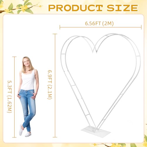 Support de toile de fond double en métal blanc de 2,1 m pour arches de ballons de cérémonie - 3