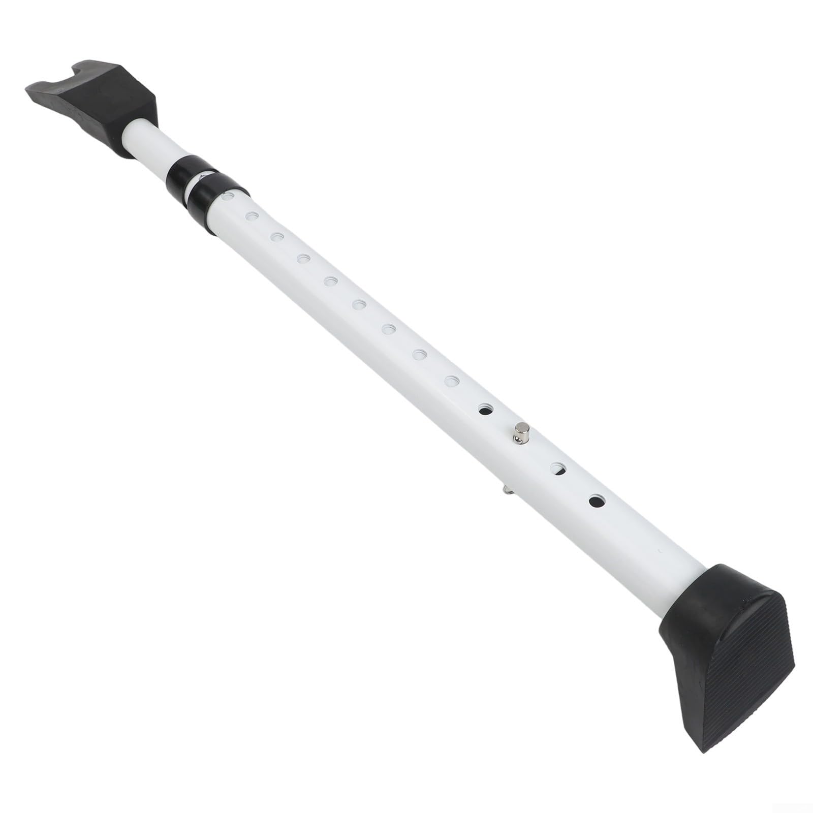 Barre de sécurité réglable en fer pour porte d'entrée 59 à 125 cm, sécurité améliorée pour portes avant et coulissantes, barre de support blanche