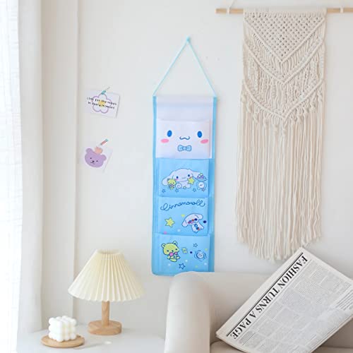 Zmioviq Cute Cartoon Hanging Closet Organizers and Storage 4-Shelf Closet Hanging Storage Shelves for Girls Bedroom