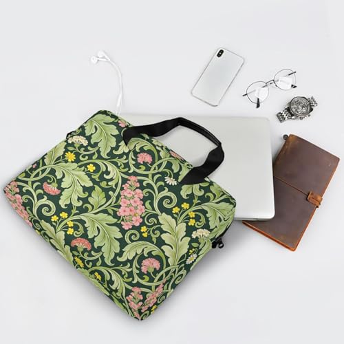 Funda para portátil 15.6 pulgadas rosas y hojas verdes miniatura 7
