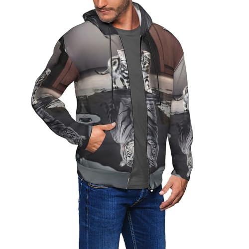 Sweat à capuche chat EdWal pour homme veste décontractée zippée - 6