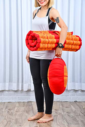 Leewadee Zabuton Seating Cushion – Square Floor Seat For Meditation Exercises, Light Yoga Mat Filled With Eco-Friendly Kapok, 28 X 28 Inches, Orange Red #TOP7