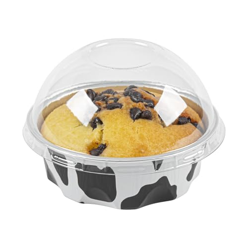 Tazas redondas para hornear con tapas herméticas que protegen tus postres elegantes de 3.4oz 3