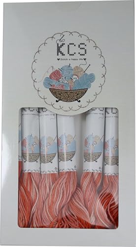 Image of KCS Big skeins of 25 Meters Size 25 Color Variegated Cross Stitch Stranded Threads,6 skeins,106