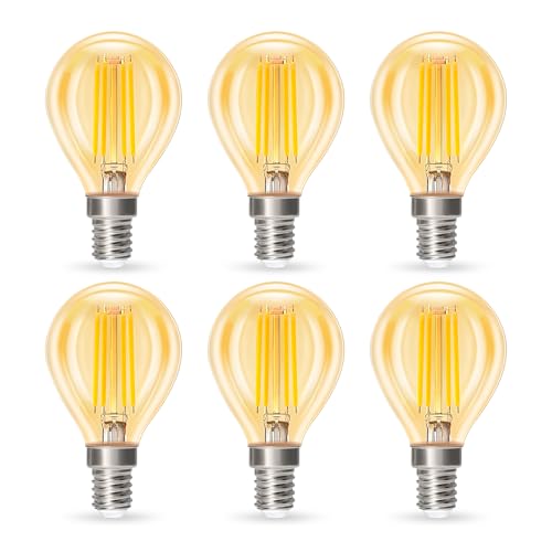 Dehobo E14 LED Glühbirne, Neutrales Weiße Birne 4W 4000K 380 Lumen E 14 Vintage Lampe, LED Filament Glühlampen 360° Abstrahlwinkel, Nicht Dimmbar Led Spots, 6 Stück
