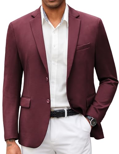 Image of COOFANDY Mens Casual Blazer Slim Fit Suit Jacket Lightweight Knit Sport Coat Two Button Blazer Jacket