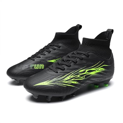 Image of Soccer Cleats for Mens Womens High Tops Lace Up Unisex Football Shoes Indoor Turf Soccer Shoe