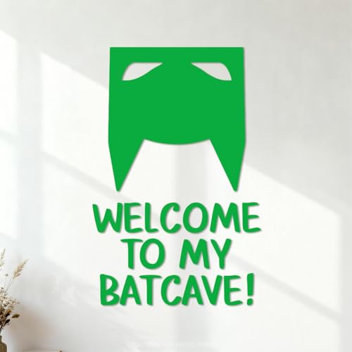 Stickers muraux en PVC Bienvenue dans ma Batcave inspirée par un héros 42x64.5cm Peinture murale artistique Vert