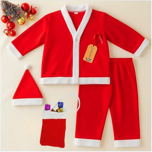 GRAPHENE Santa Claus Dress Christmas Santa Costume for Children With Jacket Pant Cap Pouch For Kids Babies Boy & Girls Size -4 (Age: 4-6 years) GRAPHENE Santa Claus Dress Christmas Santa Costume for Children With Jacket Pant Cap Pouch For Kids Babies Boy & Girls Size -4 (Age: 4-6 years)
