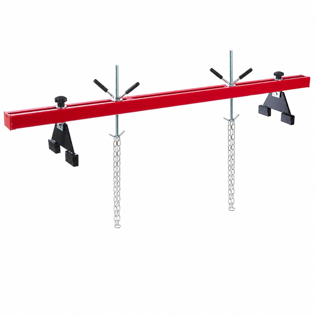 Soporte Puente Nivelador Ajustable para Motores y Transmisiones de Vehículos Pesados con Capacidad de 500 kg Incluye 2 Cadenas de Fijación y Almohadillas Antideslizantes Herramienta Talleres Mecánico