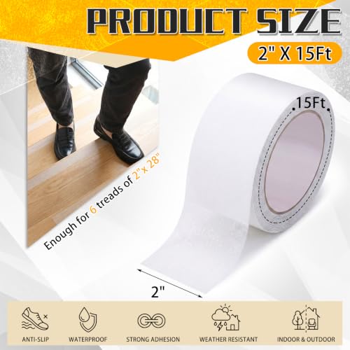 Image of Transparent Anti Slip Tape, Waterproof Grip Tapes for Stairs,2 inch X 15'