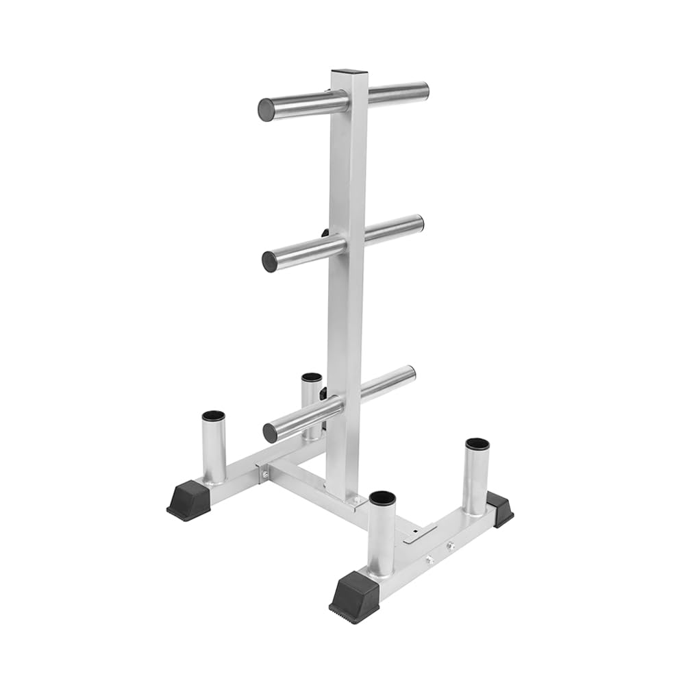 1441 Fitness Dumbbell Weight Plate Rack Tree Storage Stand with 4 Olympic Standard Bar Holder, Easy Storage and Removal Home Gym Equipment, Weight Capacity - 1000 LBS/453.5 KG