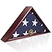 DECOMIL - Army Flag Display Case Box, 5x9 Burial - Funeral - Veteran Flag Elegant Display Case with Flat Base, Solid Wood, Cherry Finish