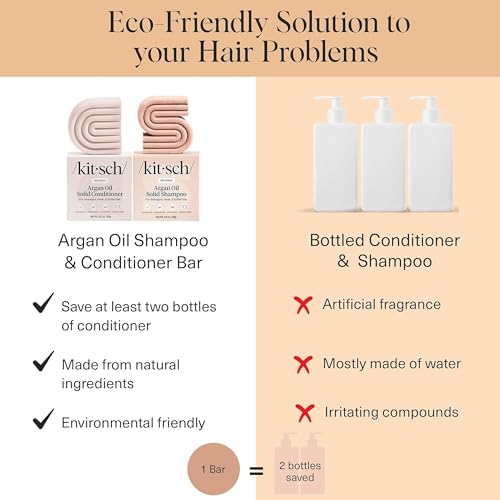 Image of Kitsch Argan Oil Shampoo and Conditioner Set - Made in USA, 2 pcs