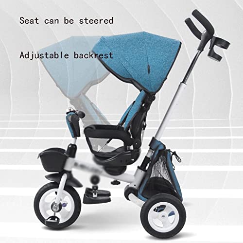 LLCOP 4-in-1-Kinderwagen-Dreirad mit verstellbarem Schiebegriff, abnehmbarem Baldachin, Baby-Trike-Sicherheitsgurt für 6… – Bild 4