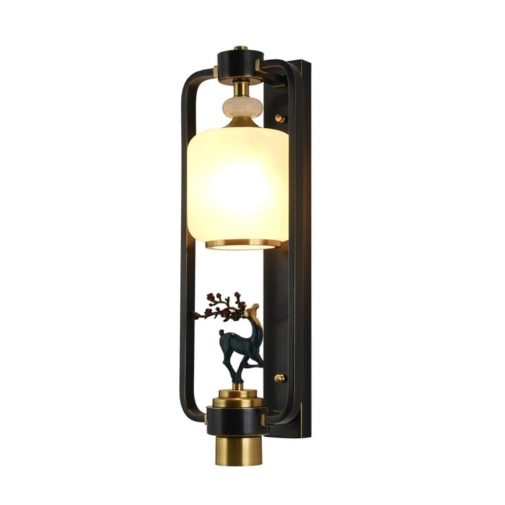 birene Wall Lamp New Chinese Wall Lamp, Living Room Back Wall Full Copper Zen Decorative Bedside Lamp