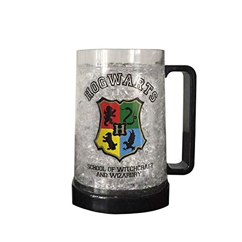 Image of Silver Buffalo Hogwarts School of Witchcraft Disney's Stitch Hawaiian Flower Freeze Gel Plastic Stein, 16-Ounce, Multicolored