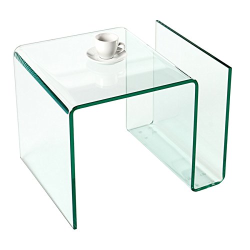 invicta INTERIOR Extravaganter Glas Couchtisch FANTOME Beistelltisch mit Ablagefach für Magazine transparent