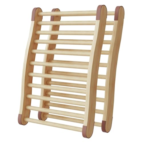 Vocdikficy Paquete de 2 Respaldos para Sauna, Accesorios para Sauna, Respaldos para Sauna, Respaldos de Madera para Sauna Antideslizantes y Ergonómicos en Forma de S