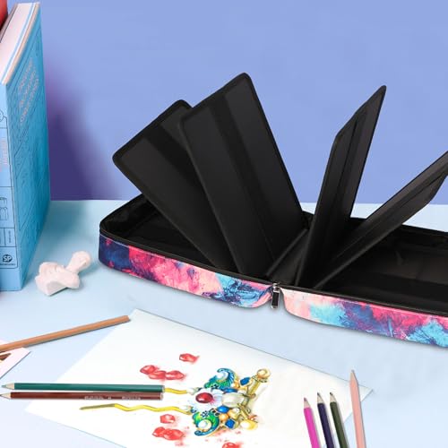 Image of JAKAGO 274 Slots Colored Pencil Case Large Capacity Pen Holder for Artist Painter Zipper Organizer Bag for Marker Highlighter Storage Case for Office Sketch Travel Supplies(Fireworks)