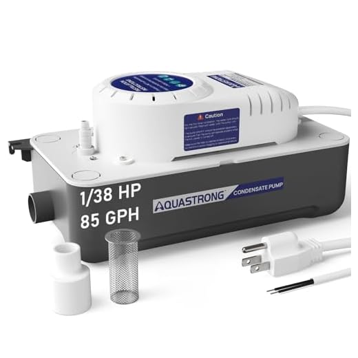 Aquastrong 1/38HP 85 GPH HAVC Condensate Pump, 115V/230V, Automatic Safety Switch, AC Condensate Removal for Air Conditioner, Furnace, Dehumidifier, 3.3' Power Cord