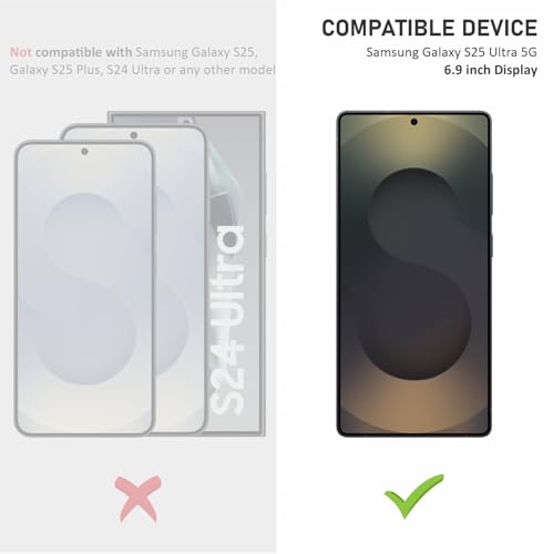 Image of SupCares Privacy Tempered Glass for Samsung Galaxy S25 Ultra (6.9 Inch) With Installation Kit | 9H Edge to Edge Screen Protector | Black