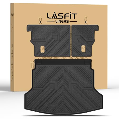 Image of LASFIT Cargo Mat with Backrest Mat for Honda CRV 2012-2016 | Custom Fit Trunk Mat, Waterproof All Weather, Kid & Pet Friendly, Easy Clean for Family Use, Black