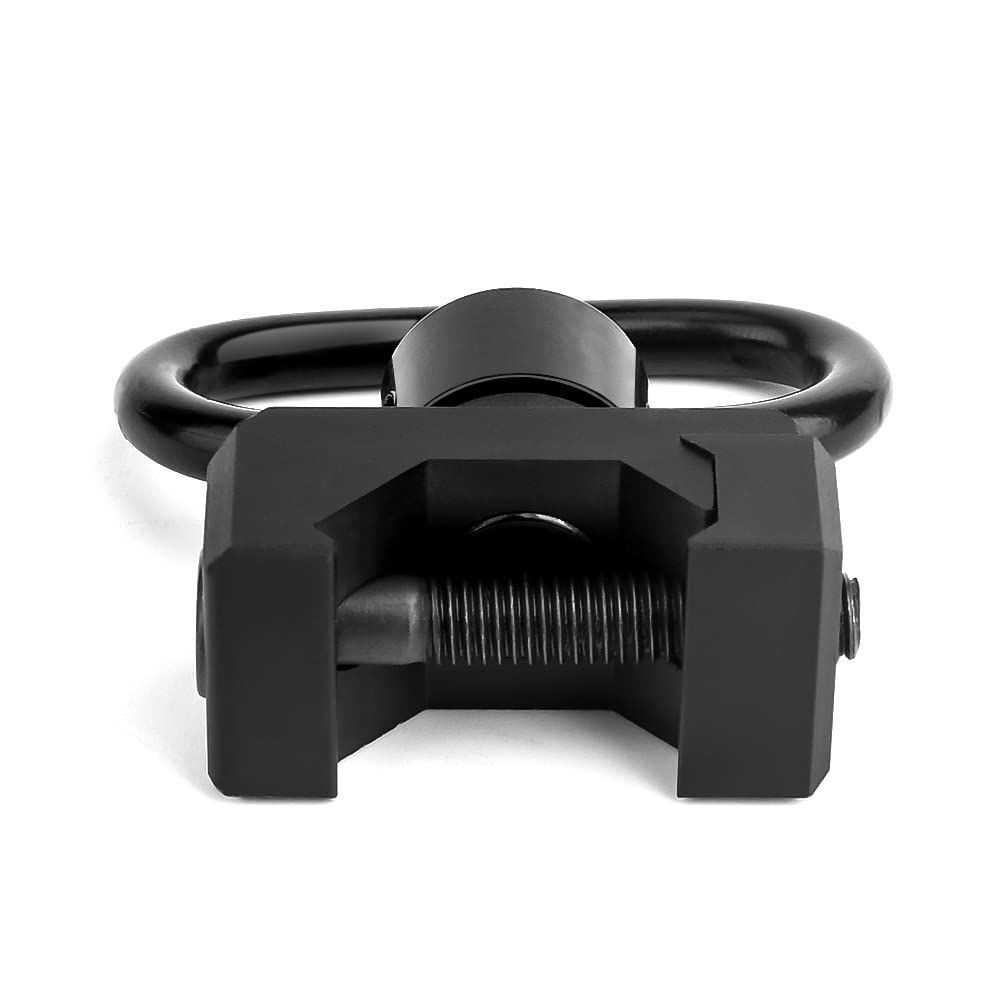 Adattatore di Montaggio Girevole per Imbracatura QD, Accessori per la con Anello Girevole con Fibbia Tattica con Bottone per Guida Picatinny da 20 mm (Nero)