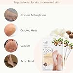Epielle Hydrating Foot Mask 6 Pairs, Relieve and Soften with Shea Butter & Jojoba Oil, Deep Moisturizing Socks for Dry, Cracked Feet, Self Care Gifts for Women, Spa Kit, Stocking Stuffers - Image 4