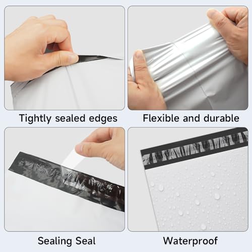 Image of 50 Pack Poly Mailers 19x24 - White Poly Mailers with Strong Adhesive Seal, Large Mailing Bags for Jackets, Blankets, and Online Store Shipping