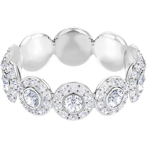 Swarovski Donna 5441209 Anello Angelic, Bianco, Placcatura Rodio