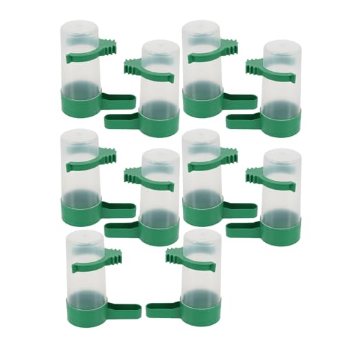 COHEALI Comederos Automáticos para Pájaros 10 Piezas Dispensador de Agua para Loros y Palomas Tazones Plásticos Resistentes para Jaulas Suministros para Mascotas Fácil Limpieza Uso