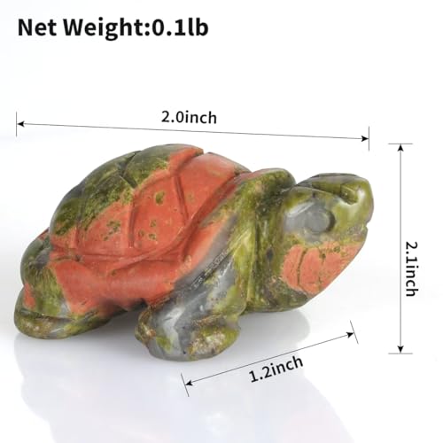 Estatua Figura de Tortuga Unakite 5 cm miniatura 2
