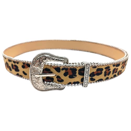 Unique Pattern Belt Stylish Leopards Velvets Waist Belt Jeans Decorative Punk Waistband For Stylish Outfit4