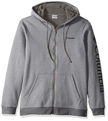 Columbia Men's Hart Mountain Graphic Full Zip, Charcoal Heather, X-Large