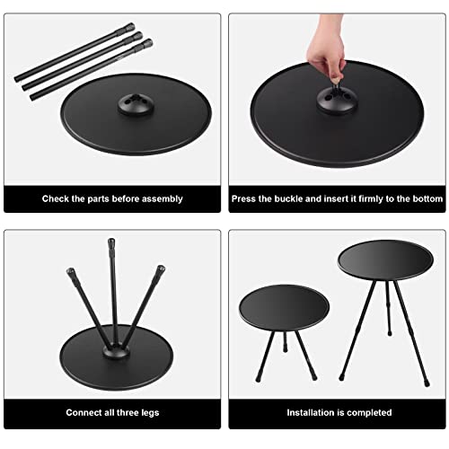 Odfit Portable Outdoor Side Table | Ultralight Small Folding Camping Table (Black) #TOP6