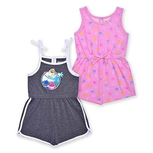 Nickelodeon Conjunto de 2 pantalones cortos para beb con tirantes de espagueti y sin mangas para ni a, Gris oscuro, 5 A os, Gris oscuro, 5 Años