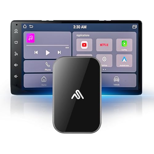 Wireless Car Video AI Box Flex S (NEW Processor) Wireless Phone Mirroring Stream Netflix Hulu Prime Video Disney+ ESPN & 13+ Apps on Factory Screen CarPlay & Android Auto Plug & Play