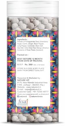 NatureVit Anardana Goli, 400g | Tangy & Sweet Digestive Candy | Anardana Pachak Goli | Natural Mouth Freshener | Relieves Acidity & Boosts Digestion