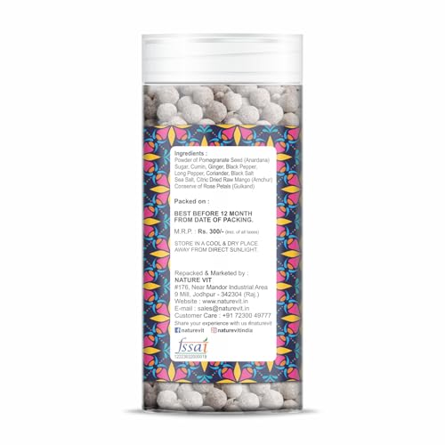 NatureVit Anardana Goli, 400g | Tangy & Sweet Digestive Candy | Anardana Pachak Goli | Natural Mouth Freshener | Relieves Acidity & Boosts Digestion