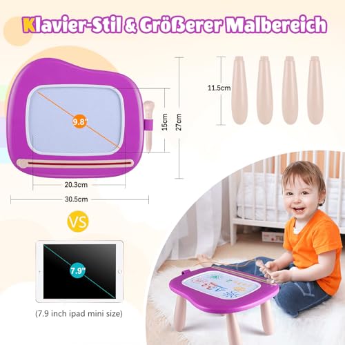 Smasiagon Kinderspielzeug ab 1 Jahr, Magnetische Maltafel Zaubertafel Bunt Zeichentafel Magnettafel mit 4 Beine für Kinder Geschenk für 1 2… – Ansicht 2